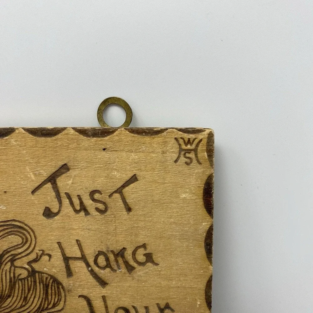 Vintage Pyrography Tie Rack Gibson Girl 